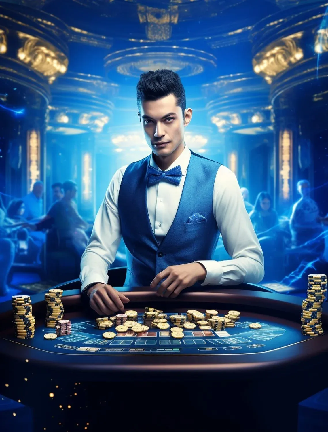 Ambiente de casino con iluminación suave